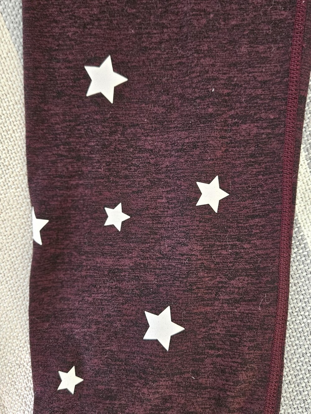 Spirtual Gangster Burgundy Heathered Cropped Leggings - Picture 3 of 7